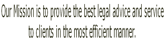 Our Mission is to provide the best legal advice and service 
to clients in the most efficient manner.